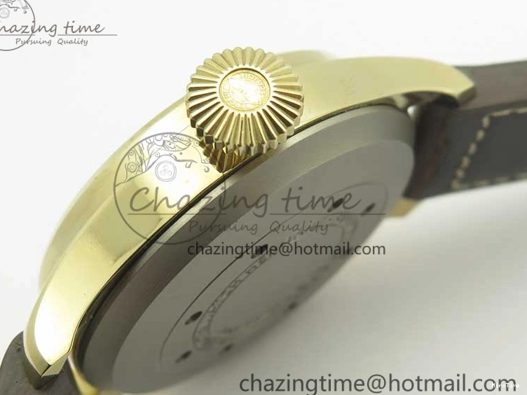 MIROTIME 0311 Big Pilot IW501005 Real Bronze ZF 1:1 Best Edition Black Dial on Brown Leather Strap A Sleek 7192